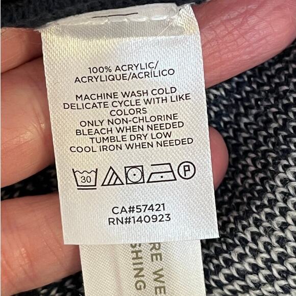 Loft Navy And White Striped Knit Poncho Size XS/S. NEW - Picture 9 of 9